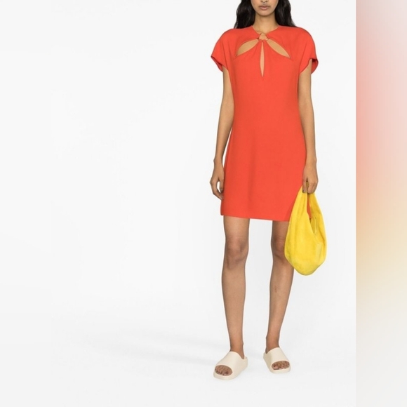 STELLA MCCARTNEY Keyhole Red Mini Short Dress IT 38 US 2 XS Org $1,650 - Picture 1 of 16